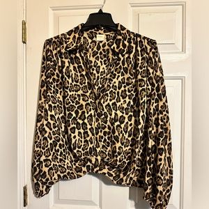 Leopard print blouse, size 3x